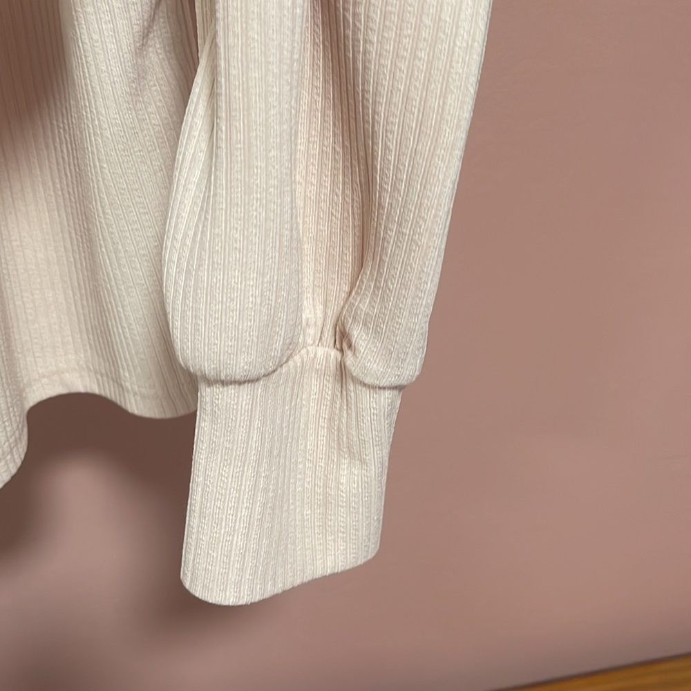 Half Zip Ribbed Knit Drop Shoulder Top - Picture 6 of 9